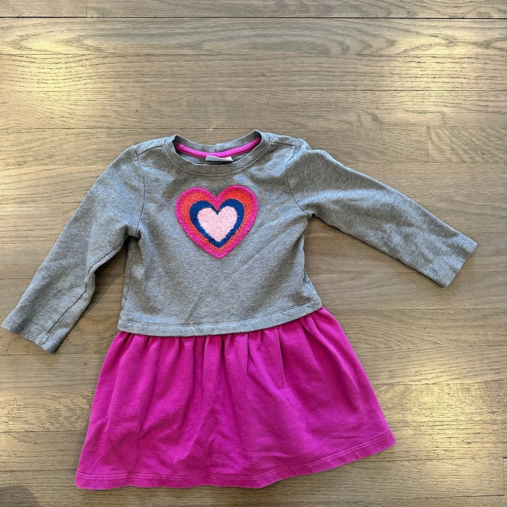 Hanna Andersson Appliqué Dress in French Terry like new